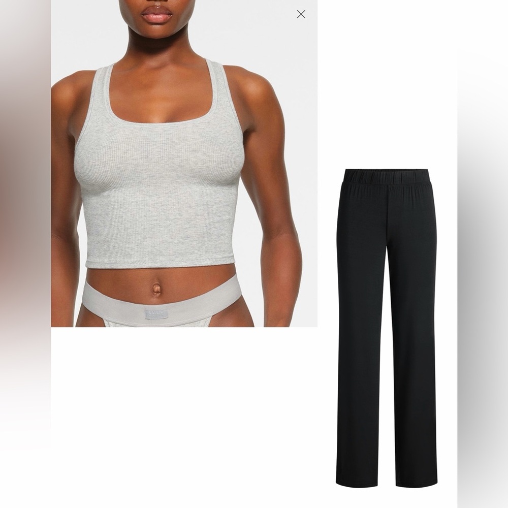 NWT SKIMS LOUNGE SET | COTTON RIB TANK & SKIMS SLEEP PANTS